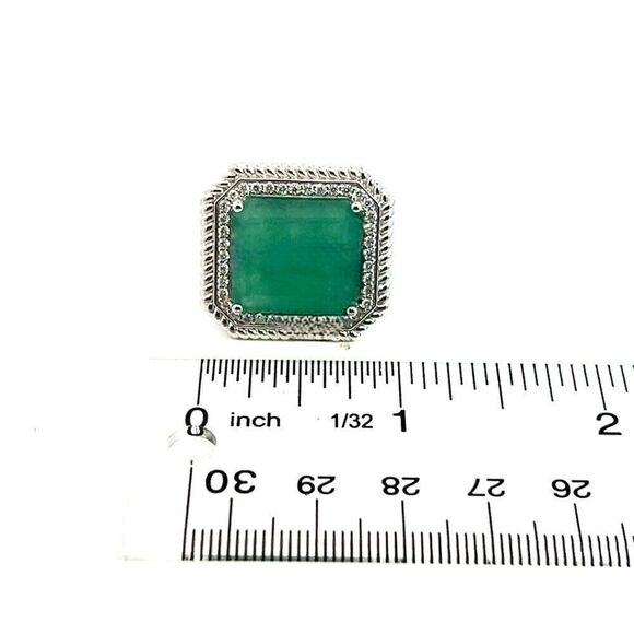 Natural Emerald Diamond Ring 6.25 14k W Gold 13.14 TCW Certified $9,775 402673 - Picture 12 of 13